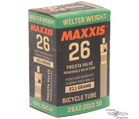 Камера MAXXIS Welter Weight 26x2.2/2.5 FV (0.8мм) Presta разборной ниппель для герметика