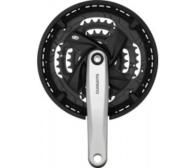 Шатуны Shimano FC-M371, 175мм, 48X36X26T, защита, серебр/чёрн