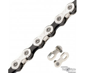Цепь KMC X10, 10-ск. с замком, Silver-Black 114 звеньев taiwan (оригинал)