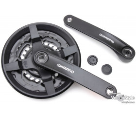 Шатуны Shimano FC-TY301 TX 42/34/24T, 8/7/6ск. 170мм, с защитой, черн.