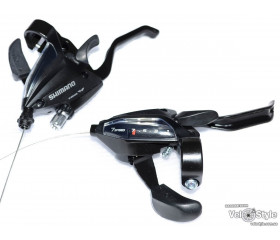 Моноблоки MTB Shimano ST-EF500, 3/7, черн, пара