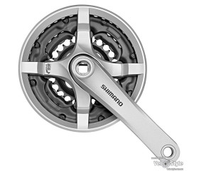 Шатуни Shimano FC-TY501 TX 42/34/24T, 8/7/6ск. 170мм, із захистом сріблястий