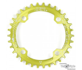 Звезда шатунов Snail Narrow Wide Round 34T BCD104 ALU, салатовый