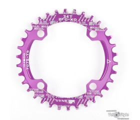 Звезда шатунов Snail Narrow Wide Round 34T BCD104 ALU, фиолетовый
