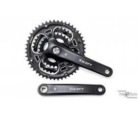 Шатуни PROWHEEL SWIFT-201P, під квадрат, 170мм, 28-38-48Т, чорний