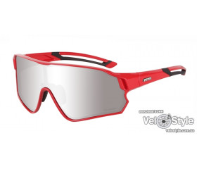 Окуляри Relax Artan червоні глянцеві, лінза smoke (Polarized TAC 1,1 mm), silver mirror, кат. 3