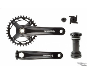 Шатуны OnRide Solo 1110 Hollowtech, 170 мм, 34T BCD: 104 мм, на 11,10,9ск., черные c кареткой