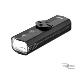 Фара передня Cyclami BR-500, 2000 mAh, два типу кріплення(стандарт, Garmin), чорна