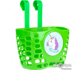 Кошик дитячий пластиковий на кермо ONRIDE Pony Mini зелений для велосипедів 12-14