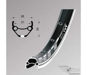 Обод Remerx HIT 21 (559) 26" серебр/36 отв., AV, наклейка Remerx