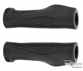 Ручки руля OnRide Uni, эргономические, один замок, 130 мм, чёрные