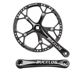 Шатуни Bucklos 53T 170mm Al під квадрат чорні, фрезерована зірка із захистом