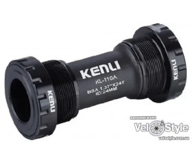 Каретка BMX Kenli KL-110A, наружные чашки, с пыльниками, вал 24 мм, 68/73 мм, черная