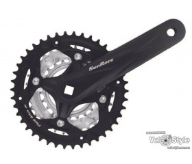 Шатуны SunRace M600 3 под квадрат, 170 мм, 42-32-22T, на 8/7шв., с защитой, черный