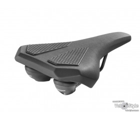 Седло Monte Grappa BMG CORVETTA S011 PLUS, эластомерный демпфер, чёрное