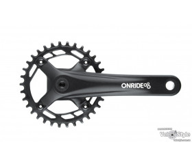 Шатуни ONRIDE Solo 1110, під квадрат, 170 мм, 34T, BCD 104 мм, на 11/10/9 шв., чорний