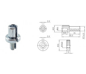 Болт фиксации троса Alligator M7*15mm серебристый