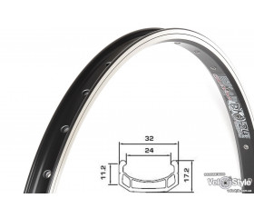 Обод AlexRims DM24 507x32мм DH усиленный пистонированный 32 отв.